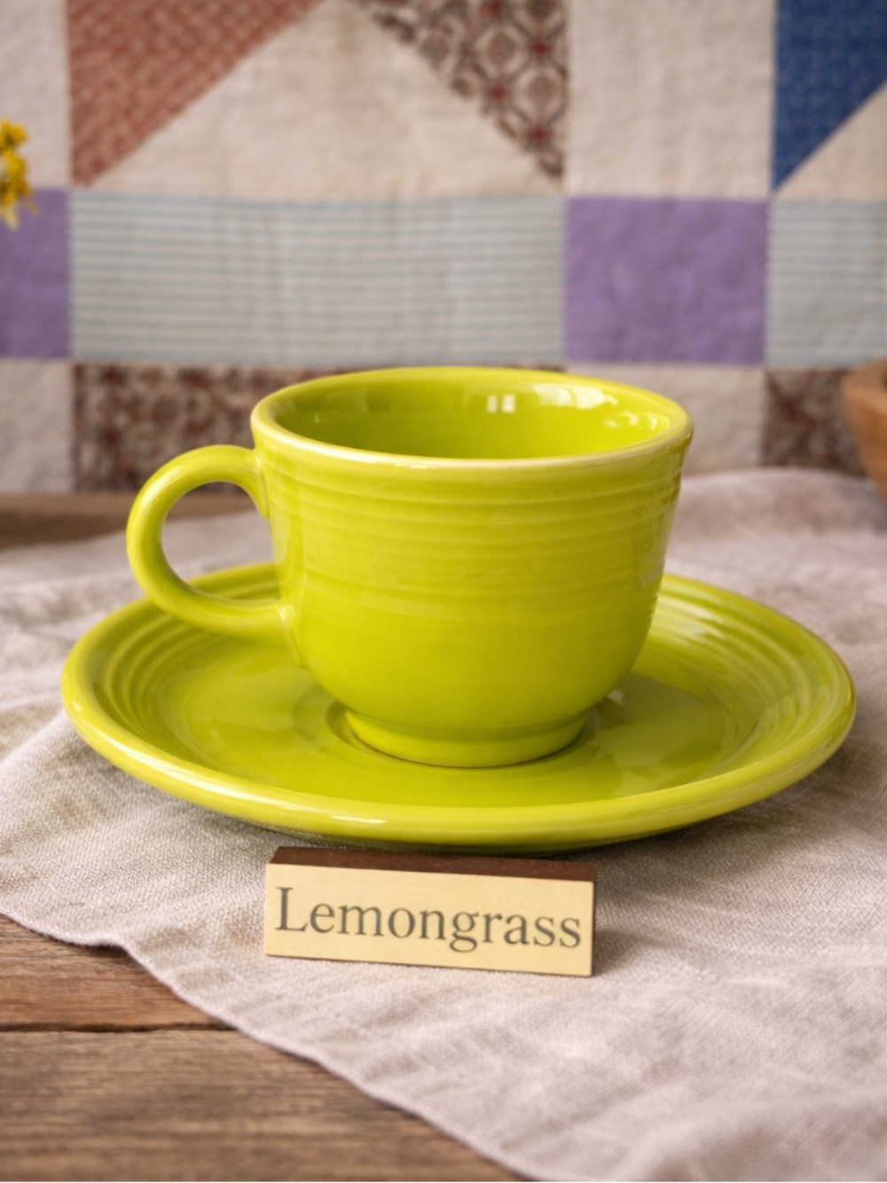 Fiestaware Lemongrass Cup and Saucer
